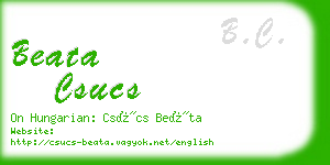 beata csucs business card